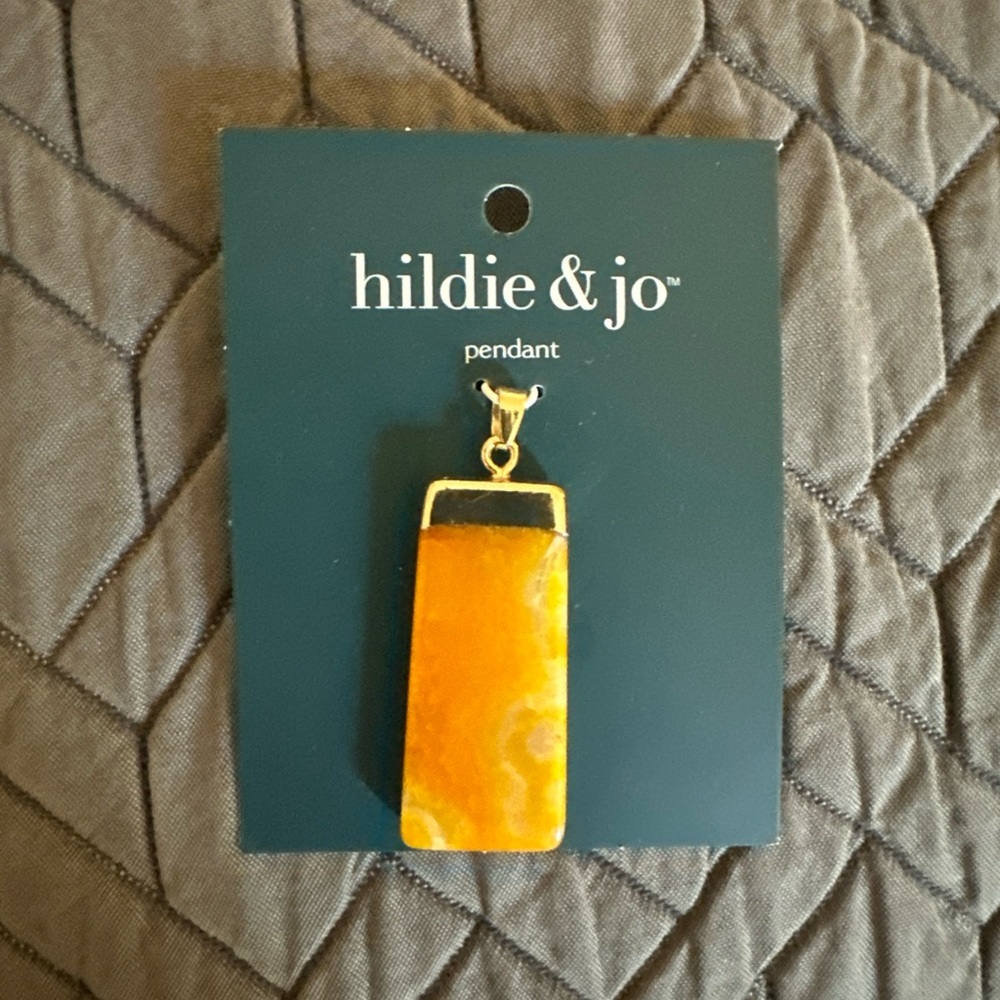 Hildie & Jo Gold and Orange Pendant Necklace